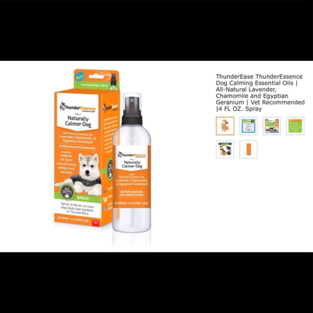 Thunder Ease Calming essential oils for dogs.